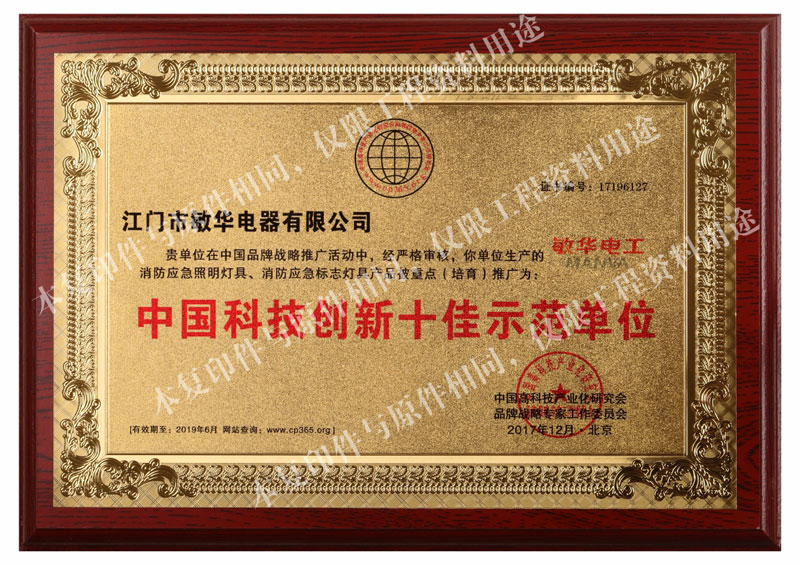 科技創(chuàng)新十佳示范單位